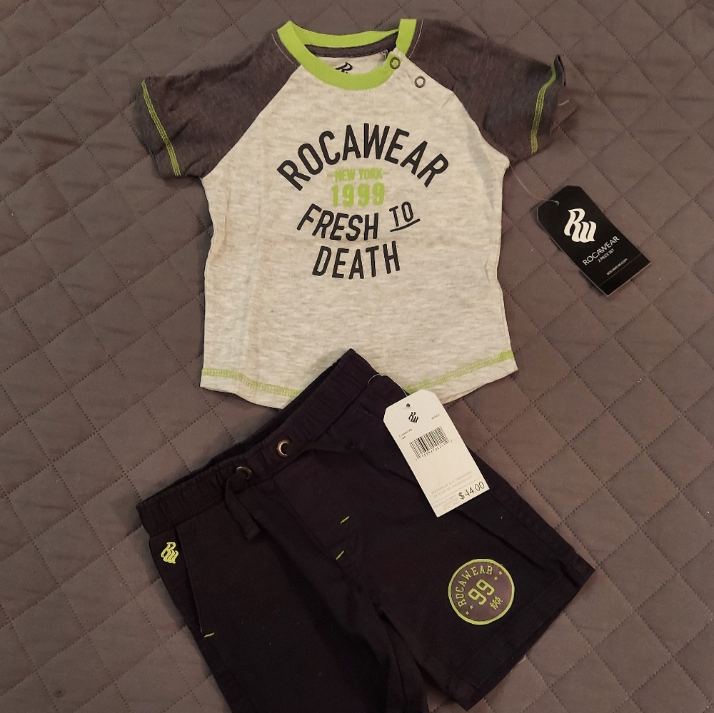 Rocawear Baby Outfit Gray and Green